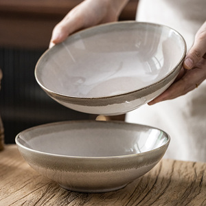 吉田成器  复古窑变敞口碗渐变沙拉碗实用陶瓷汤面碗 微瑕