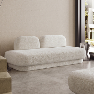 设计师日系韩式白色小户型客厅简约现代无扶手模块奶油ins风沙发