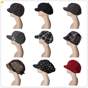 vintage外贸日单男女装针织毛线帽羊毛帽彩色八角帽鸭舌帽画家帽