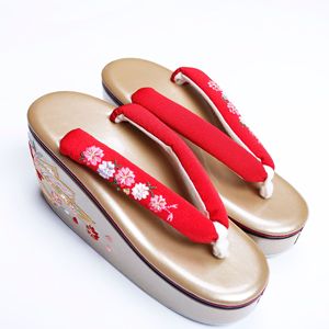 日本木屐草屐高底刺绣草屡正装传统艺妓二指鞋