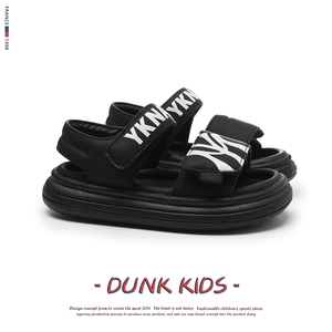ny儿童凉鞋夏季2024新款韩版女童鞋子软底运动凉鞋黑色男童沙滩鞋