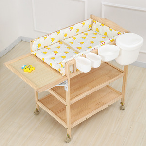 实木尿布台婴儿护理台新生儿按摩洗澡台抚触台可折叠宝宝换尿布台