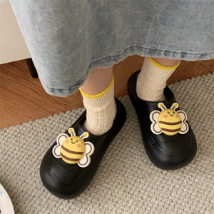个性百搭趣味可爱小蜜蜂大头鞋女夏季EVA防滑防水户外懒人半拖鞋