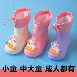 儿童雨鞋宝宝防滑雨靴女童男女款防滑加绒上学幼儿园雨靴小童水鞋