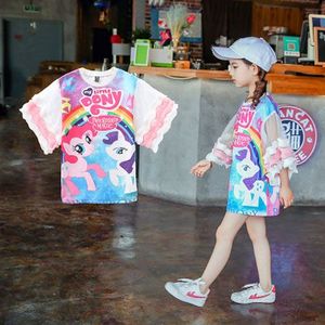 巴­拉巴­拉20韩版21新款儿童T恤女童短袖T恤中长款上衣夏装新款潮