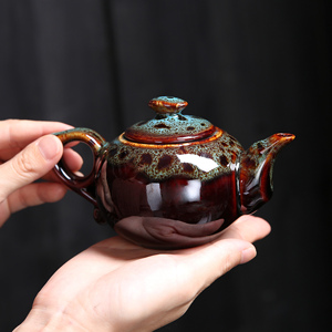 窑变茶壶侧把壶公道杯盖碗三才碗茶盏功夫茶具套装家用陶瓷