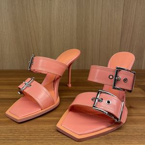 [到手1750]McQueen麦昆 女款 橘粉色 高跟凉鞋 跟高8.5 cm MK1315