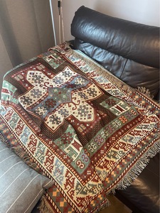 波西米亚毯子沙发毯单人墙面装饰挂毯 复古美式盖毯巾户外露营毯