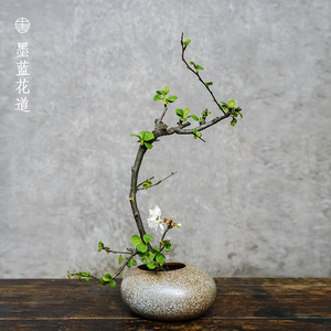 迷你中式插花器皿禅意陶瓷日式小花器客厅花瓶摆件水滴剑山插花器