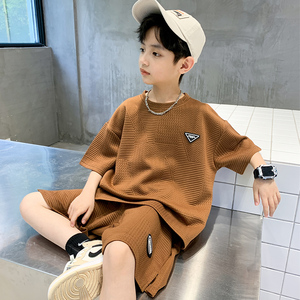 韩国儿童装男童夏装套装年新款中大童男孩衣服夏季短袖薄款帅气潮