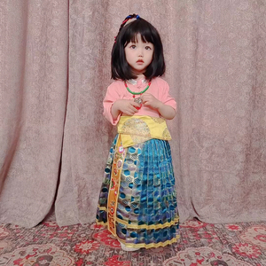 儿童藏装一片式百褶裙藏元素民族风裙子女童日常穿搭新款
