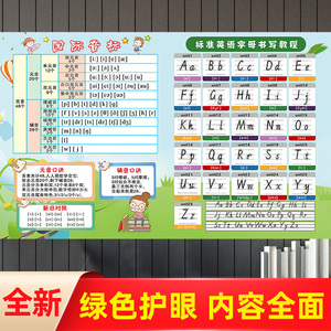 国际英语音标挂图26个英语字母挂图小学生汉语拼音字母表儿童书写 阿里巴巴找货神器