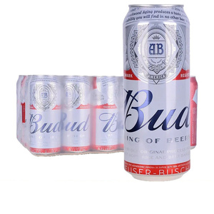 【进口】百威啤酒500ml*24罐英国进口Budweiser听装特价清仓整箱