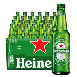 【进口】Heineken/喜力啤酒330ml*24瓶新加坡/荷兰/法国临期整箱