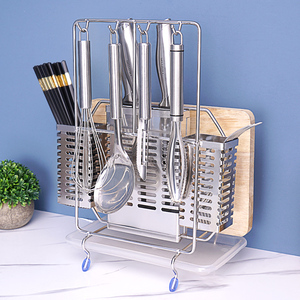 不锈钢刀架厨房置物架用品砧板菜刀菜板刀具收纳架多功能筷笼一体