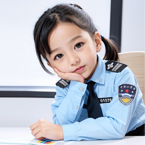 儿童警察服童装男童警官服保安制服男孩夏装警服套装表演演出服装