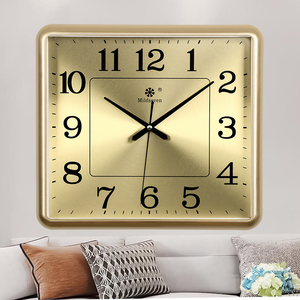 方形电波钟自动对时智能钟表挂钟客厅时钟挂表家用时钟轻奢长方形