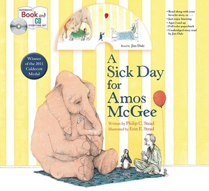 阿莫的生病日 附CD 英文原版 A Sick Day for Amos McGee有声书凯迪克金奖作品 纽约时报 童书绘本 幽默故事 人与动物的友谊