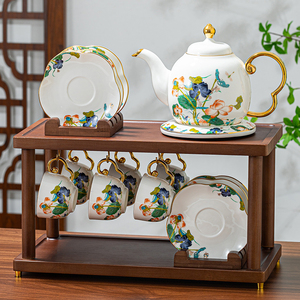 茶杯架子茶具收纳架客厅桌面实木置物架中式放咖啡杯花茶杯子杯架