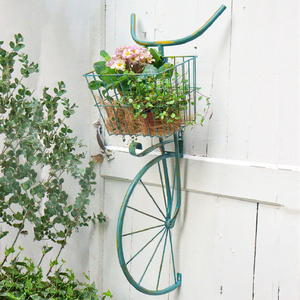 自行车花架户外庭院铁艺花篮挂篮绿植阳台墙壁挂件花园墙面装饰