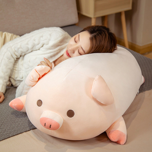 可爱猪猪女生睡觉抱枕夹腿枕卧室宿舍床头靠枕软包沙发靠垫少女心