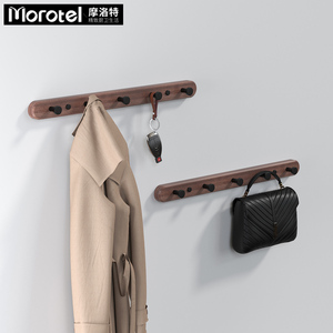 morotel摩洛特包包黑色创意木质挂钩粘钩壁挂墙壁衣服装饰