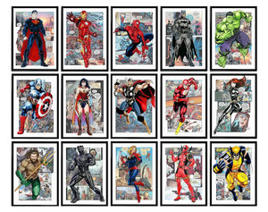 超级英雄人物海报 DC漫威漫画彩页正义复仇者联盟钢铁侠装饰画