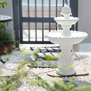 欧式花园喷泉别墅装饰太阳能循环流水摆件户外水池庭院造景许愿池