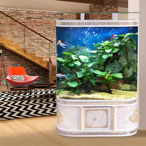 鱼缸客厅小型家用玻璃生态造景金鱼缸自循环一体免换水靠墙水族箱