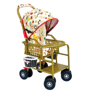 竹藤婴儿推车可坐可躺轻便折叠夏季藤椅宝宝手推车小孩儿童竹推车