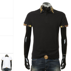 Versace/范思哲VJ 潮牌男士奢华印花短袖POLO衫 74GAGT18 CJ01T