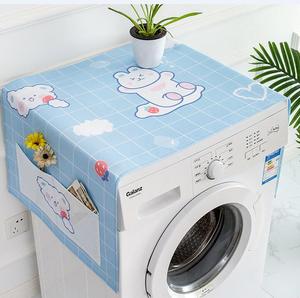 全自动小天鹅美的海尔滚筒式洗衣机罩盖布冰箱顶防尘罩布通用盖巾