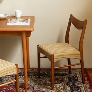 萨得船长实木餐椅北欧简约小户型家用中古餐桌椅布艺休闲书桌椅子