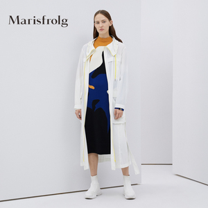 Marisfrolg玛丝菲尔白色风衣女装春季新款中长款宽松时尚外套