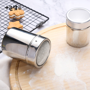 糖粉筛 304不锈钢撒粉罐咖啡可可撒粉筒面粉筛子 烘焙工具带盖