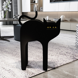 北欧ins创意大号纸巾盒简约家用抽纸盒客厅卧室黑猫摆件潮流装饰