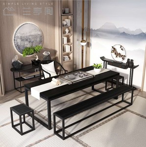 铁艺实木茶几茶桌椅组合简约现代小户型新中式茶艺茶台功夫泡茶桌