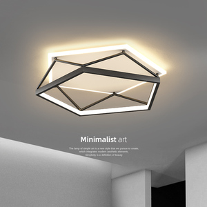 北欧主卧室灯几何灯创意个性菱形镂空灯简约现代led吸顶灯书房灯