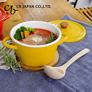 日本进口cb japan Alaw Nordica双耳珐琅锅搪瓷北欧煮锅带盖2.02L