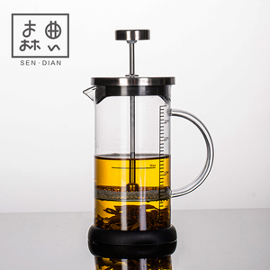 森典玻璃小茶壶一人用套装茶具家用功夫泡茶壶过滤花茶壶法压单壶