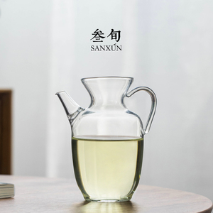 叁旬玻璃茶壶加厚耐热玻璃手执壶带过滤泡茶器绿茶花茶壶日式单壶