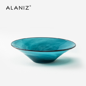 alaniz南兹云纹玻璃碗沙拉碗北欧家用创意水果盘甜品碗餐厅冷面碗