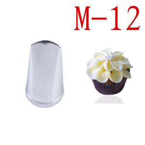M-12康乃馨裱花嘴304不锈钢无缝韩式豆沙奶油蛋糕花边扁挤嘴小号