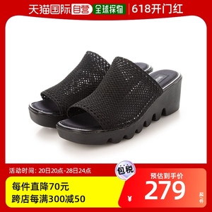 【日本直邮】Italico Rakuchin Wave 鞋底网眼材质舒适凉鞋（黑色