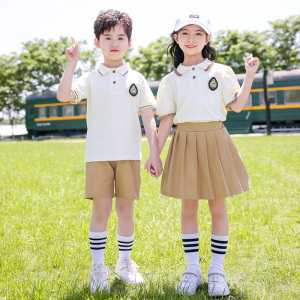 幼儿园园服夏装儿童夏天班服小学生校服夏季套装纯棉短袖学院风服