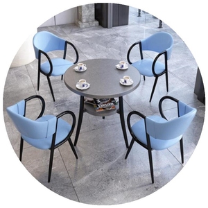 一桌两椅北欧时尚简约创意洽谈桌椅组合园桌二人位休闲餐厅圆形简