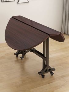 歺桌孑馋飺餮歹餐桌折叠圆形家用三折收纳圆桌子多功能轻奢餐桌椅