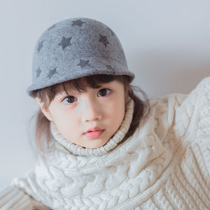 儿童帽子女童英伦风马术帽冬羊毛贝类帽小宝宝周岁保暖冬帽新款潮