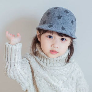 儿童帽子女童英伦风马术帽冬羊毛贝类帽小宝宝周岁保暖冬帽新款潮