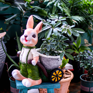 小兔子花盆多肉动物造型创意花园户外庭院子阳台卡通装饰布置摆件